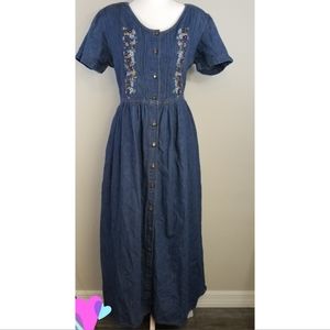 Vintage Jane Ashley denim dress size medium